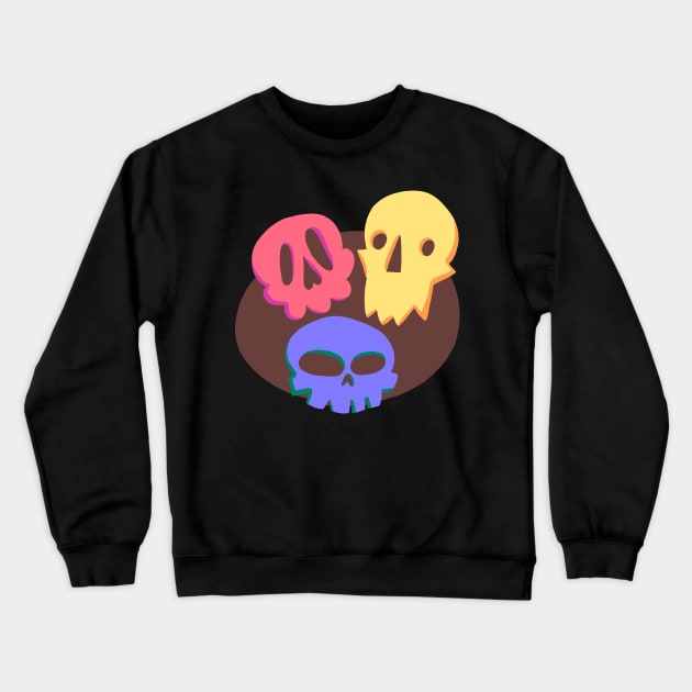 Three Little Skulls Crewneck Sweatshirt by FuchsiaNeko